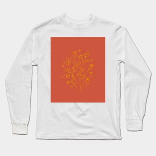 Vintage flowers line art Long Sleeve T-Shirt